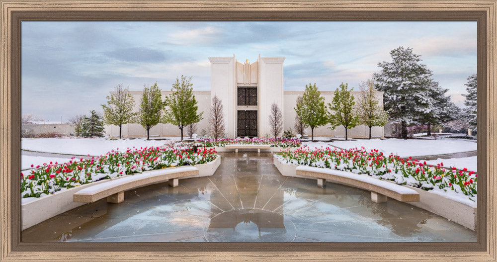 Denver Temple - Spring Snowstorm