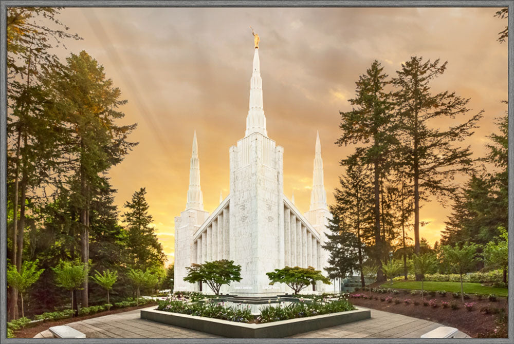 Portland Temple - Evening Glow
