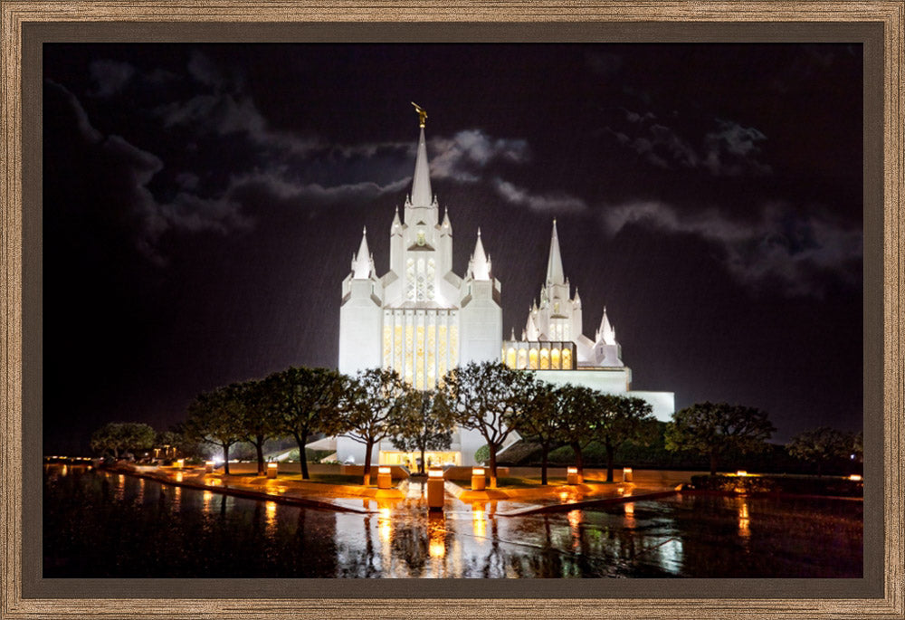 San Diego Temple - Rain Reflections