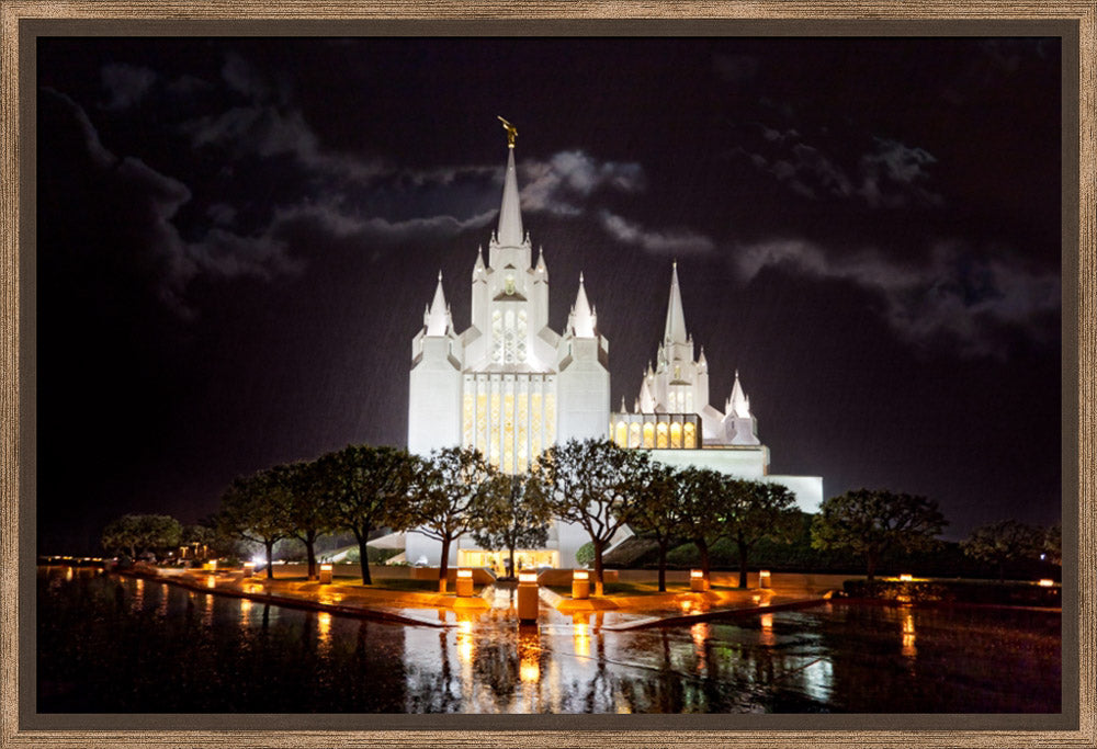 San Diego Temple - Rain Reflections