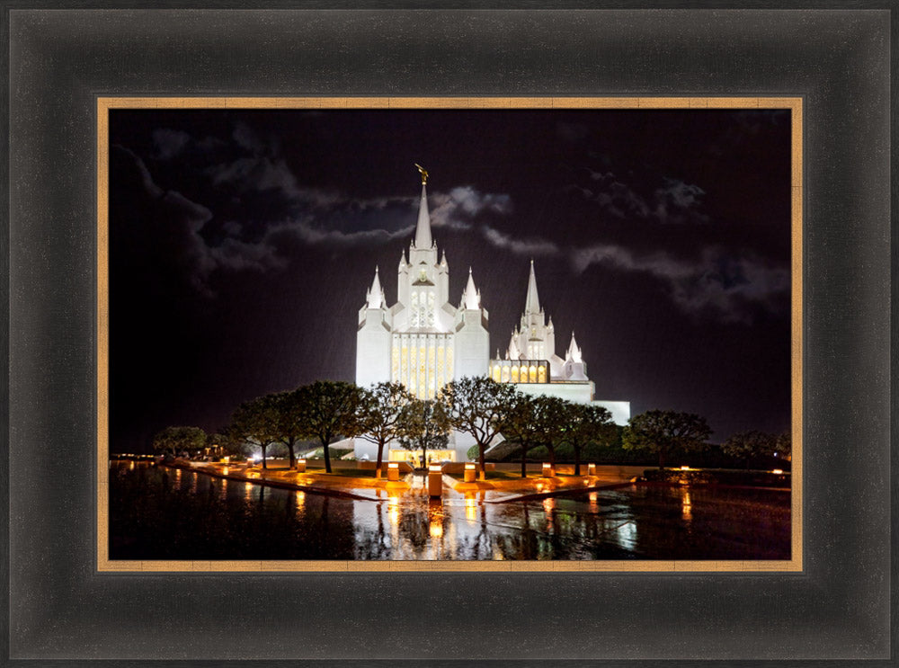 San Diego Temple - Rain Reflections