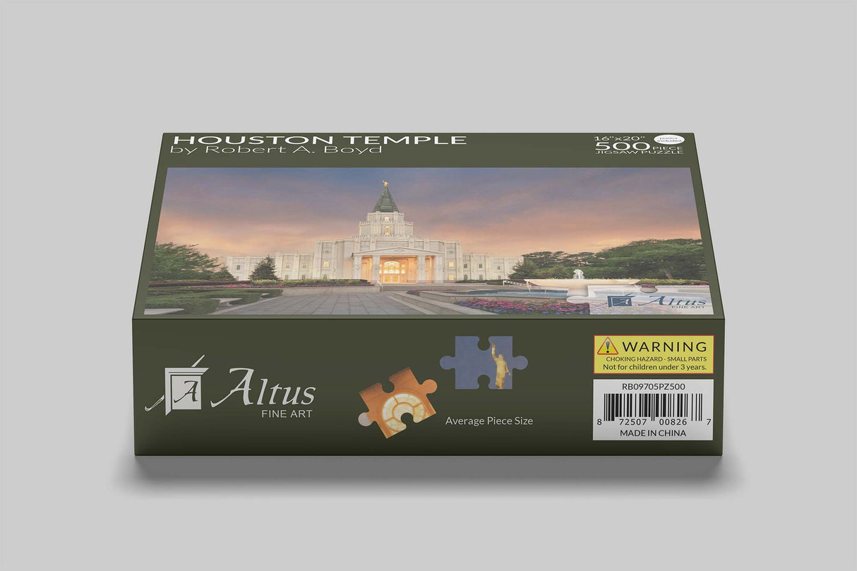 Houston Temple - Eventide 16x20 jigsaw puzzle 500 pieces