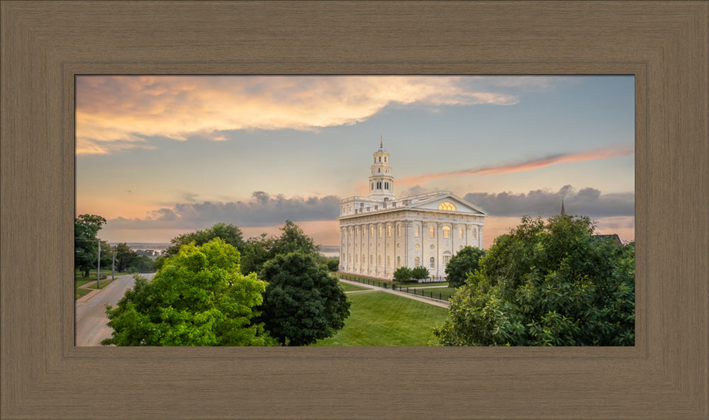 Nauvoo Illinois Temple - Looking West at Sunset
