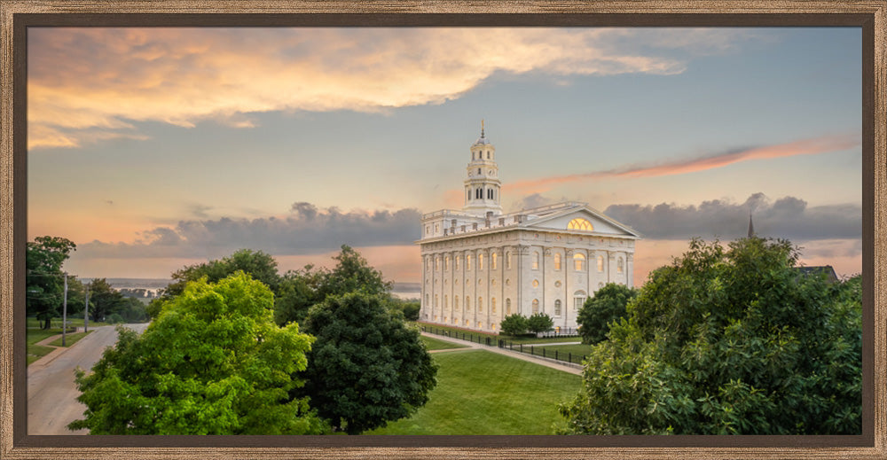 Nauvoo Illinois Temple - Looking West at Sunset