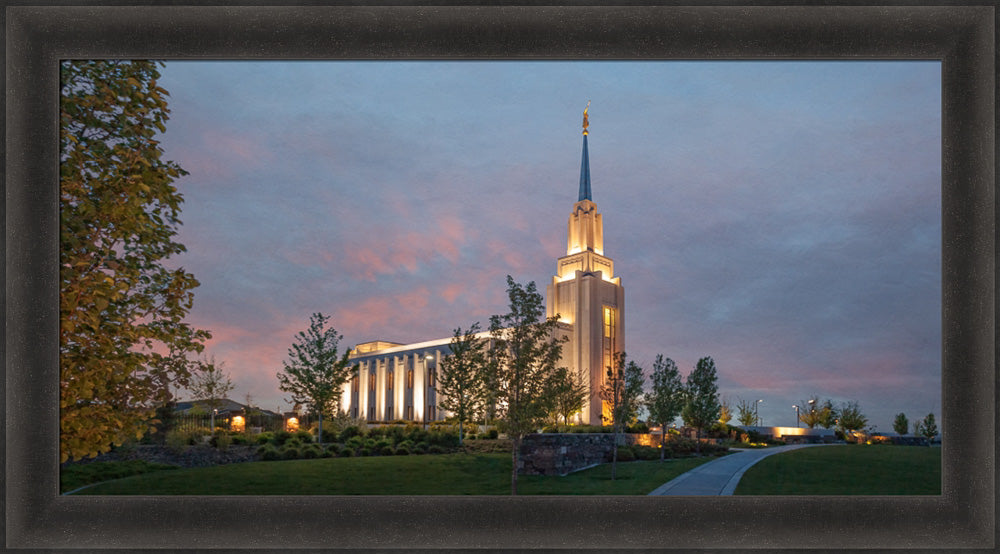 Twin Falls Temple - At Dusk by Robert A Boyd