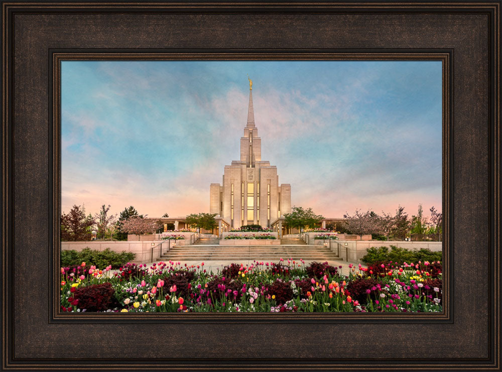 Oquirrh Mountain Temple - Spring Splendor by Robert A Boyd