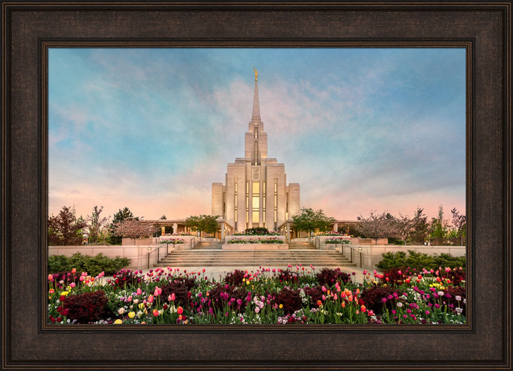 Oquirrh Mountain Temple - Spring Splendor by Robert A Boyd