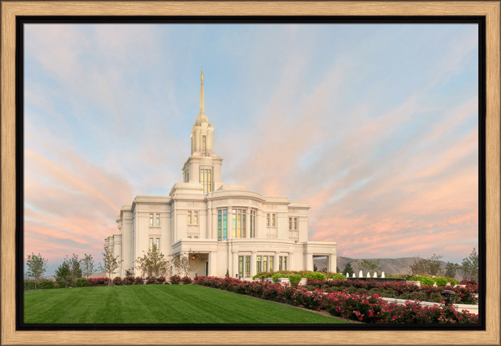 Payson Temple - Evening Glow by Robert A Boyd