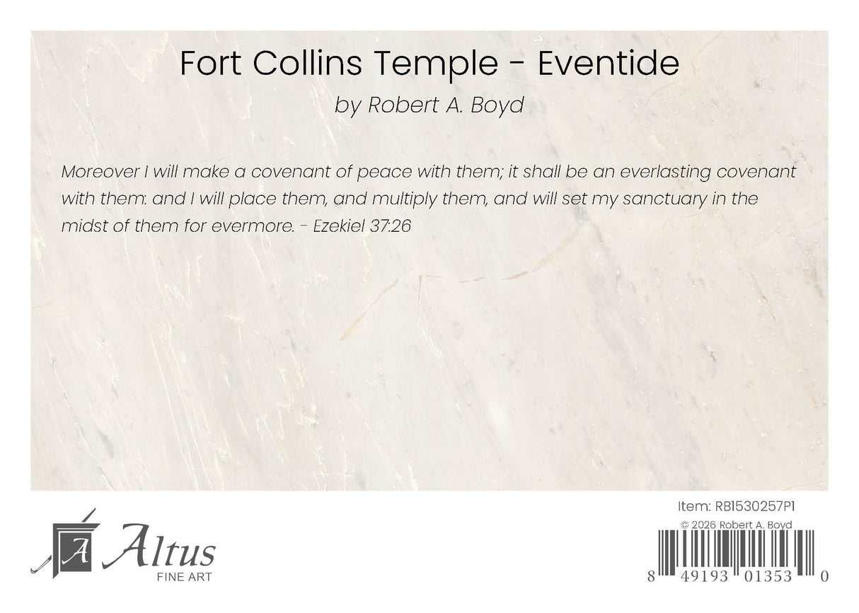Fort Collins Temple - Eventide by Robert A Boyd