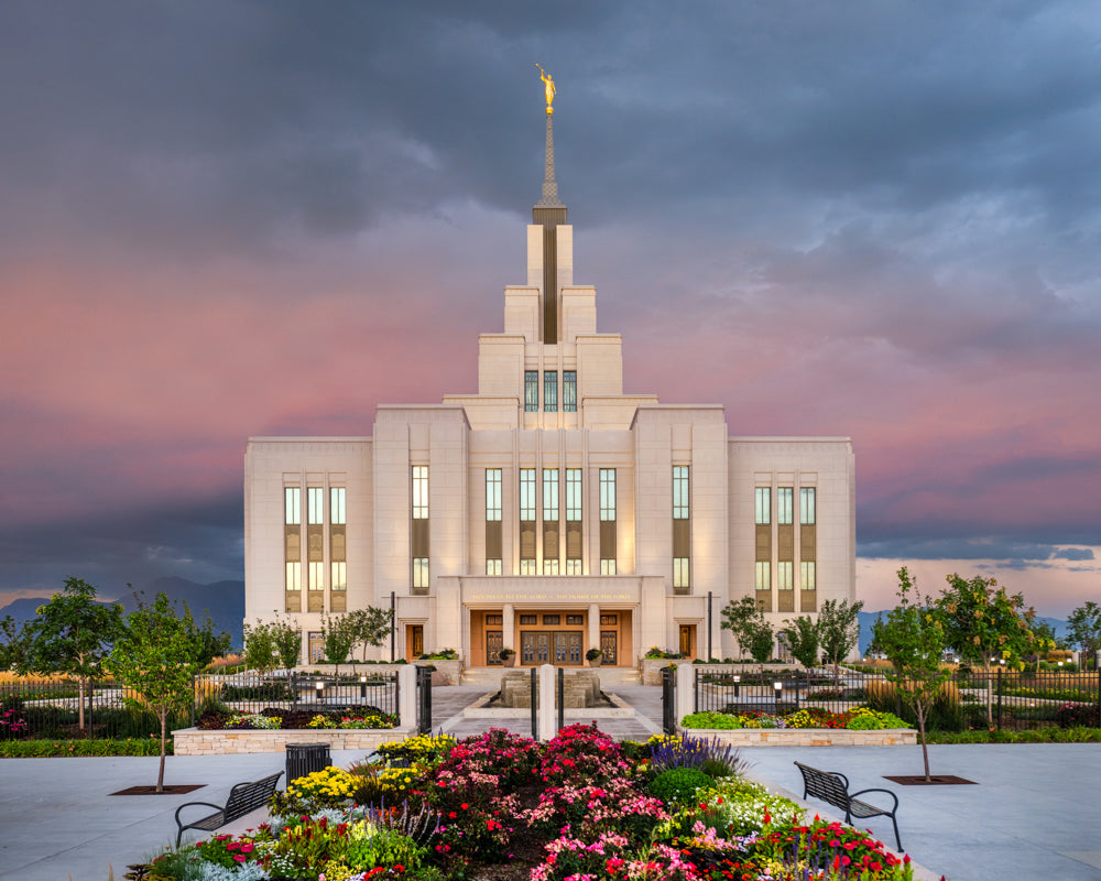 Saratoga Springs Temple - Garden Sunset