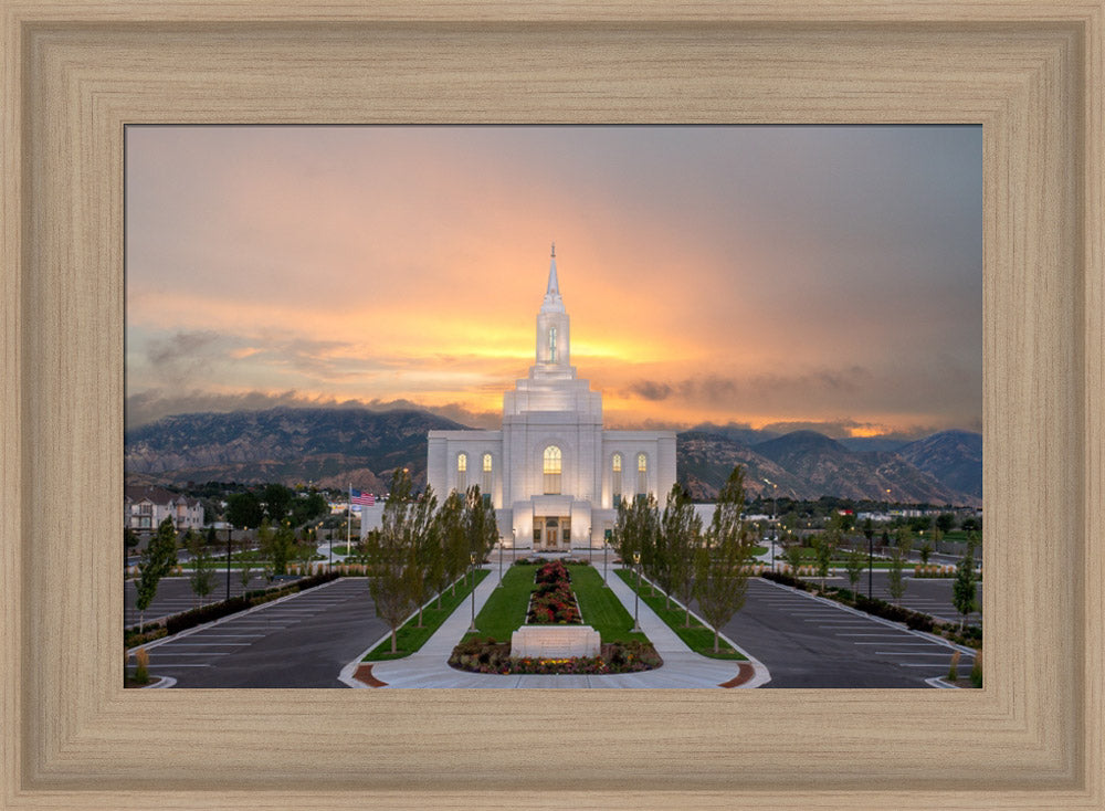 Orem Temple - Brightly Beams - framed giclee canvas