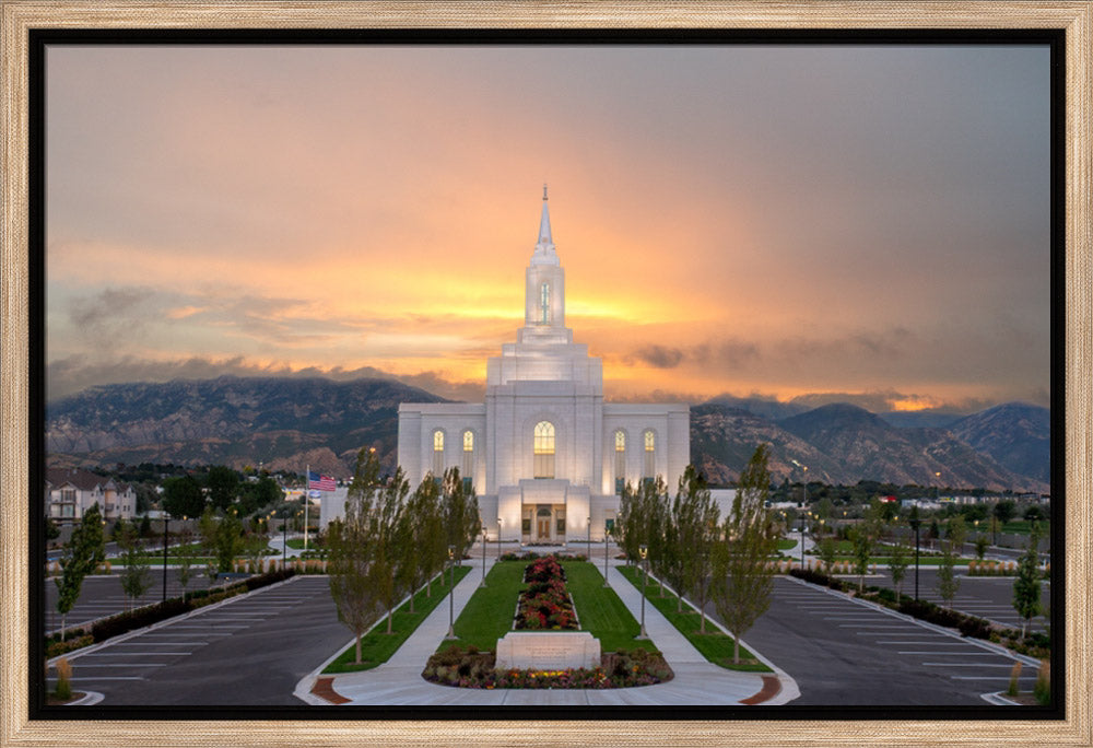 Orem Temple - Brightly Beams - framed giclee canvas