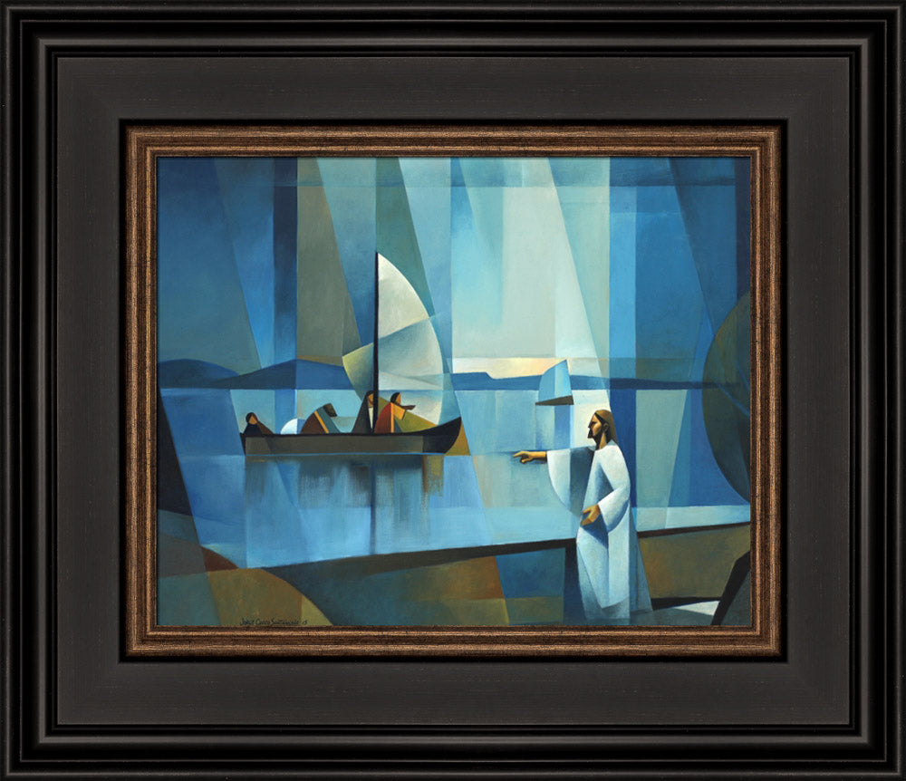 From the shore Jesus calls fishermen to become fishers of men.