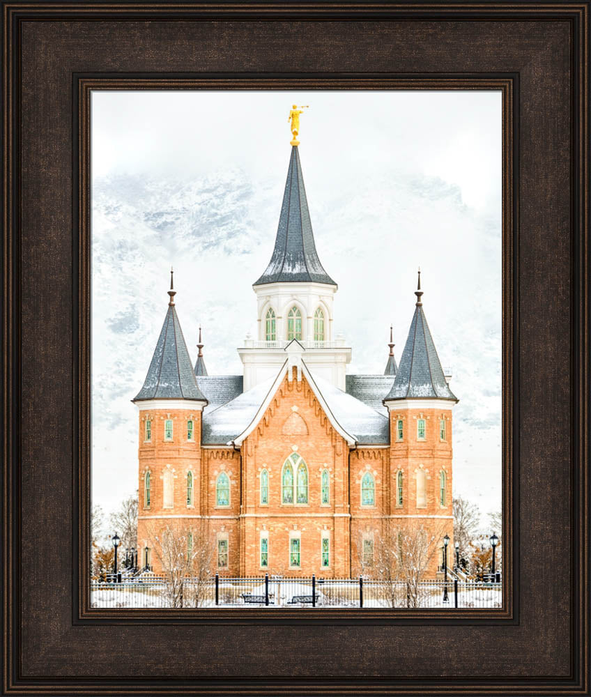 Provo City Center Temple - In January 22x26 framed strata design bronze frame