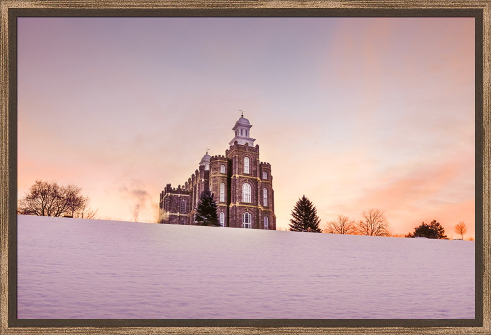 Logan Temple - Sunrise in the Snow