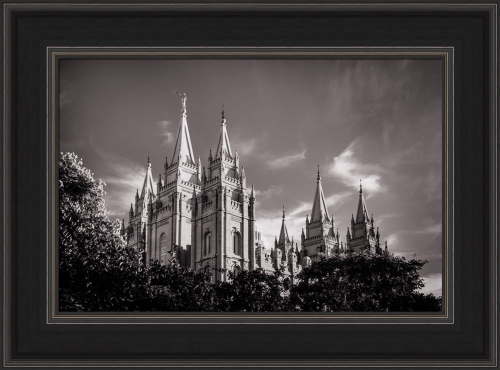 Salt Lake Temple - Black and White