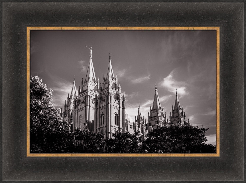 Salt Lake Temple - Black and White
