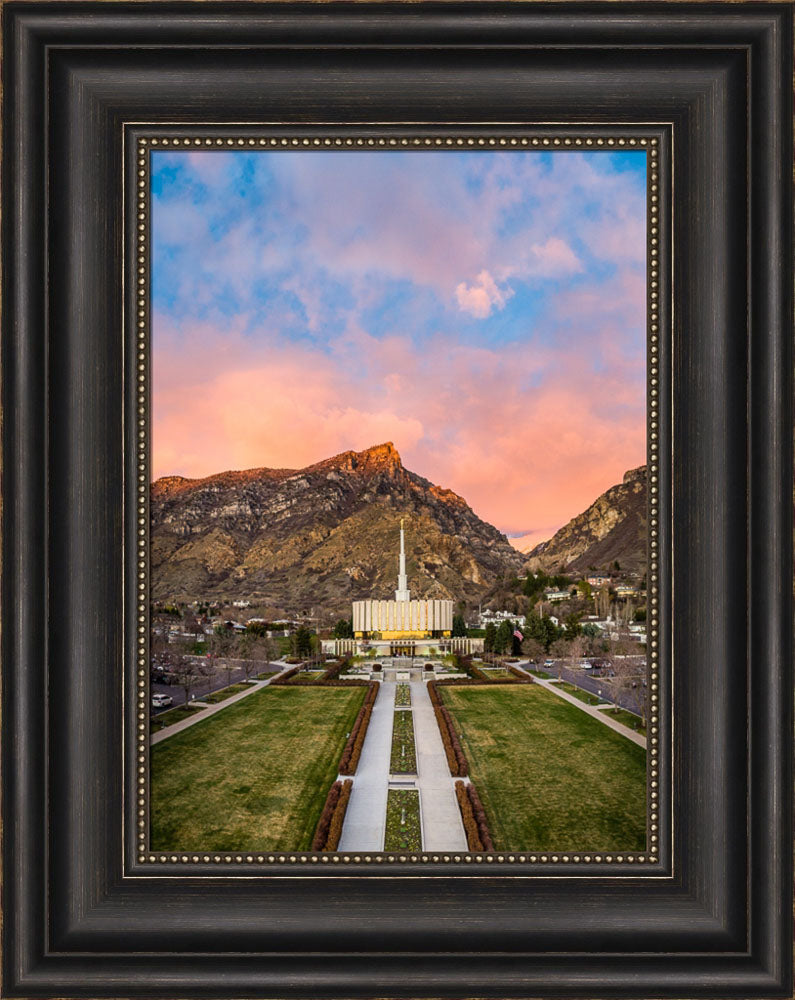 Provo Temple - Sunset Over the Mountain