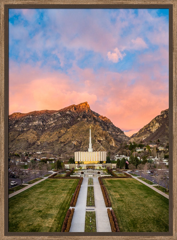 Provo Temple - Sunset Over the Mountain