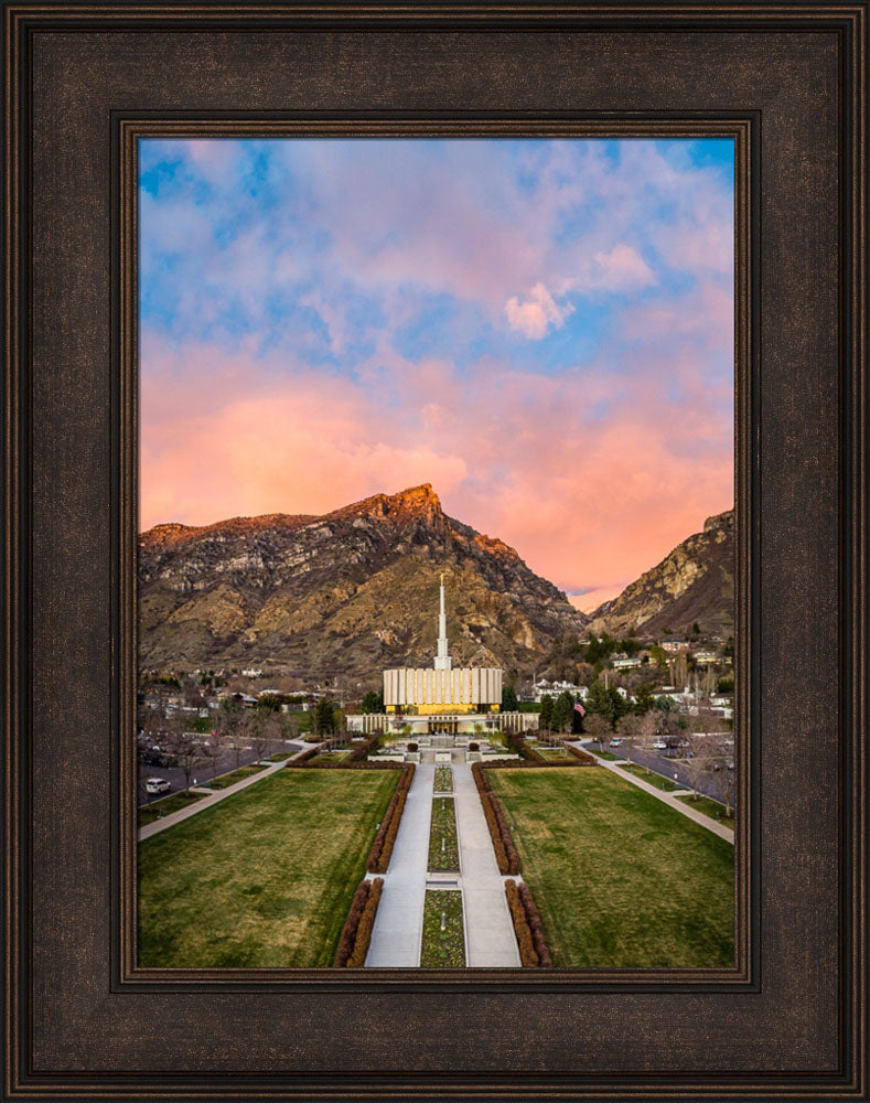 Provo Temple - Sunset Over the Mountain