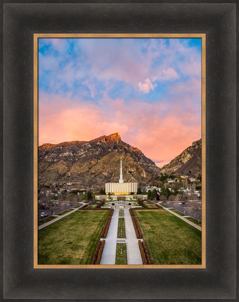 Provo Temple - Sunset Over the Mountain