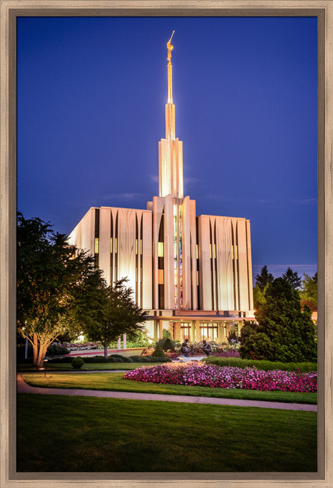 Seattle Temple - Sunset from the Front
