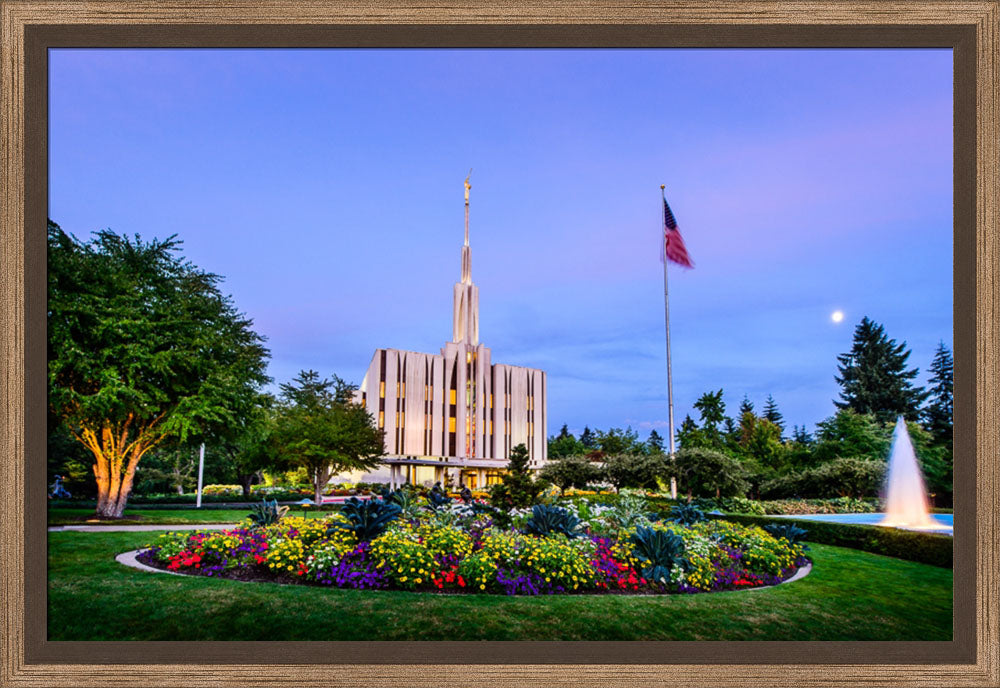 Seattle Temple - Evening Fountain