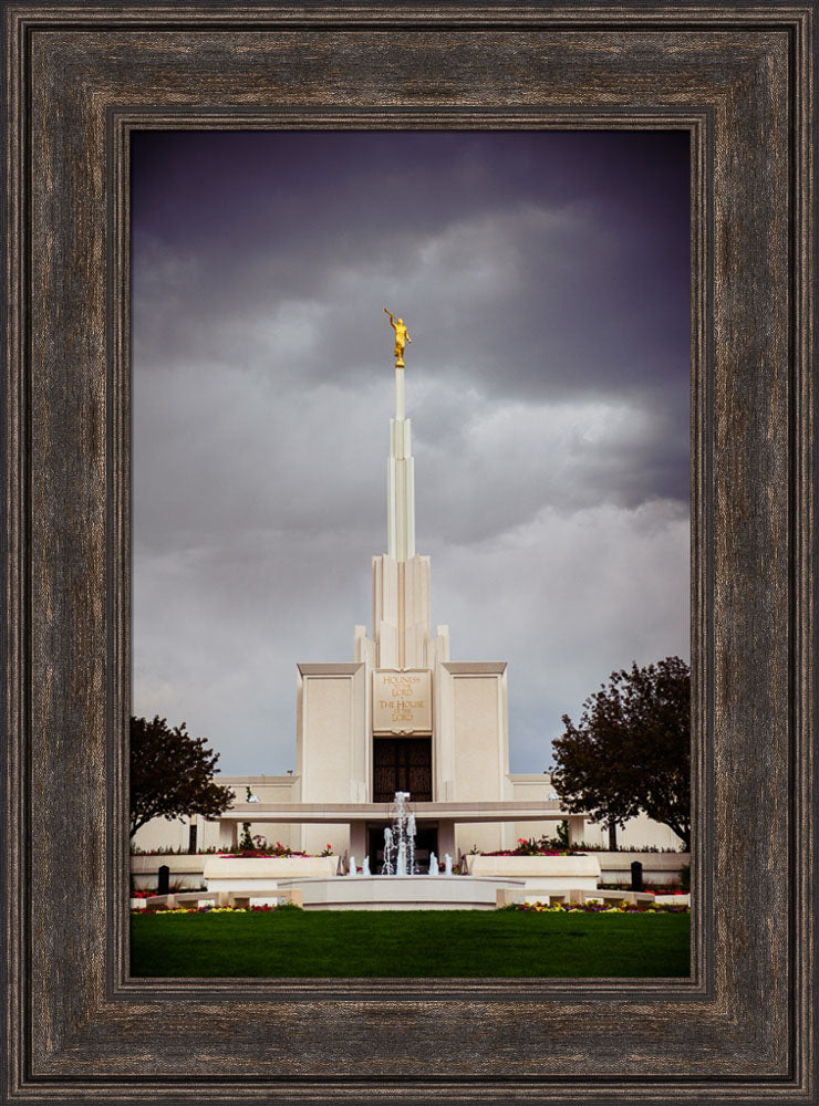 Denver Temple - Stormy Fountain