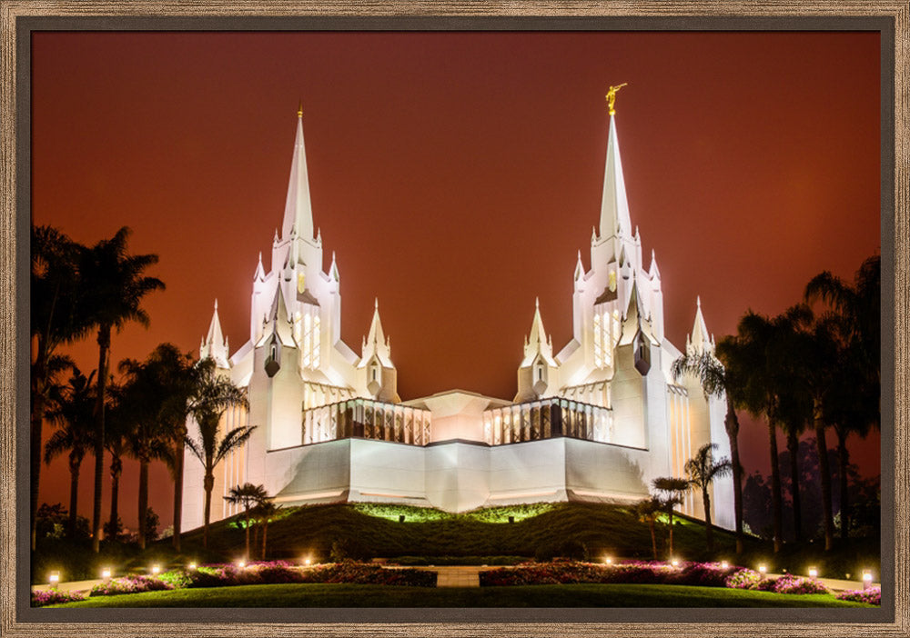 San Diego Temple - Sunset on Fire