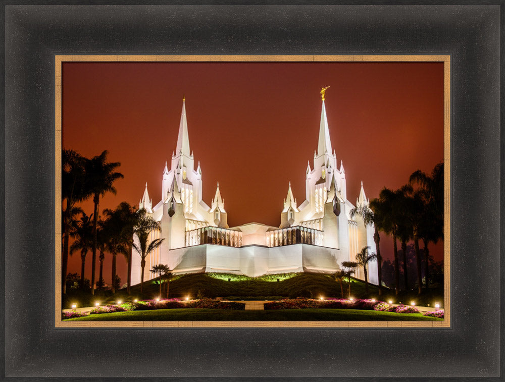 San Diego Temple - Sunset on Fire