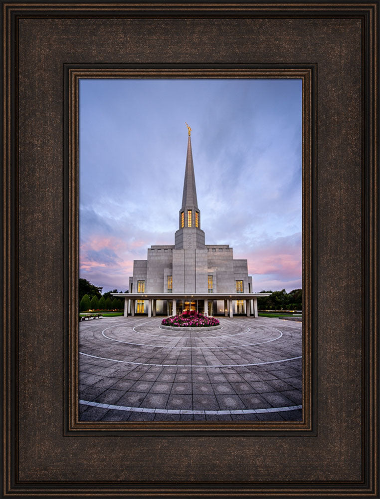 Preston Temple - Courtyard Sunrise