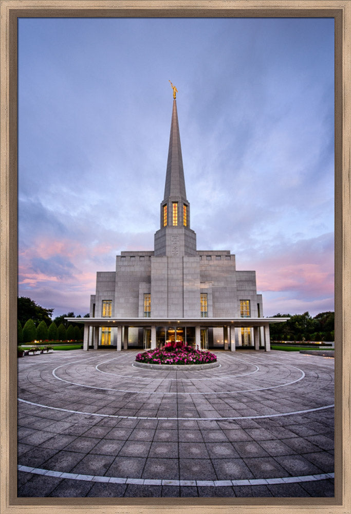 Preston Temple - Courtyard Sunrise
