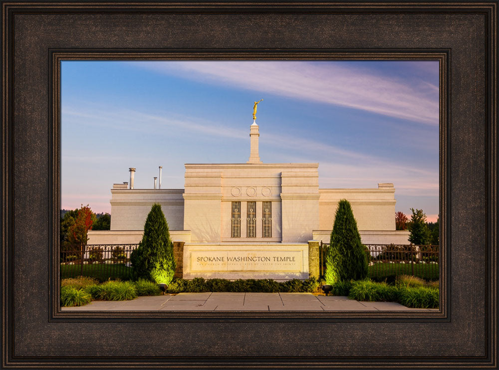 Spokane Temple - Sign with Lights