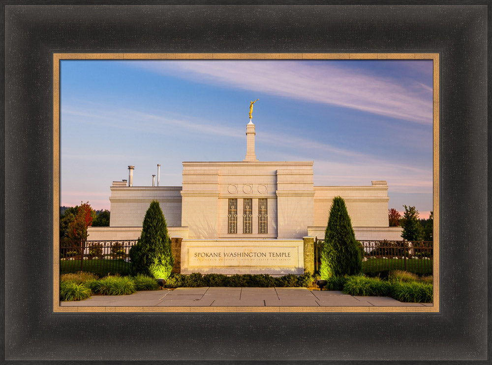 Spokane Temple - Sign with Lights