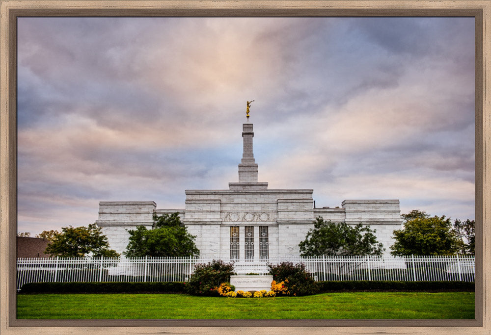 Columbus Temple - Sign in Garden