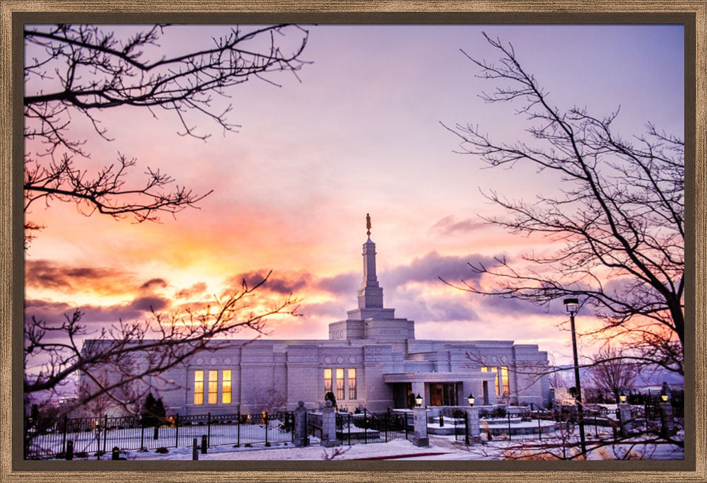 Reno Temple - Sunrise through the Trees