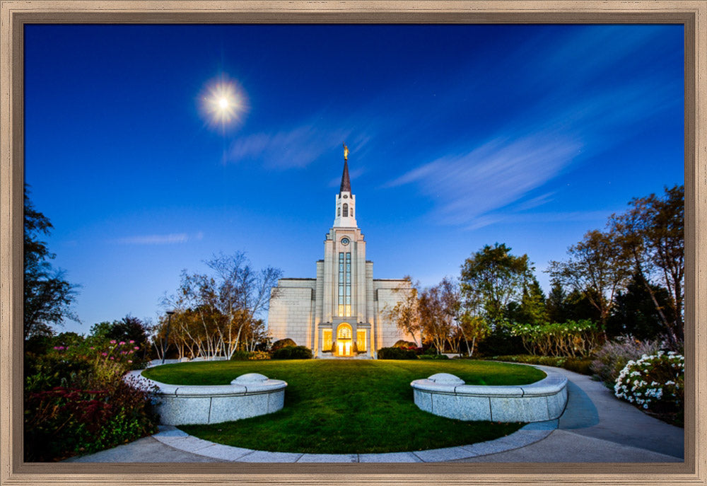 Boston Temple - Moonlight View