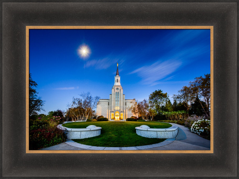 Boston Temple - Moonlight View