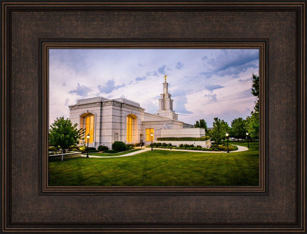 Columbia River Temple - Sunset Behind the Temple