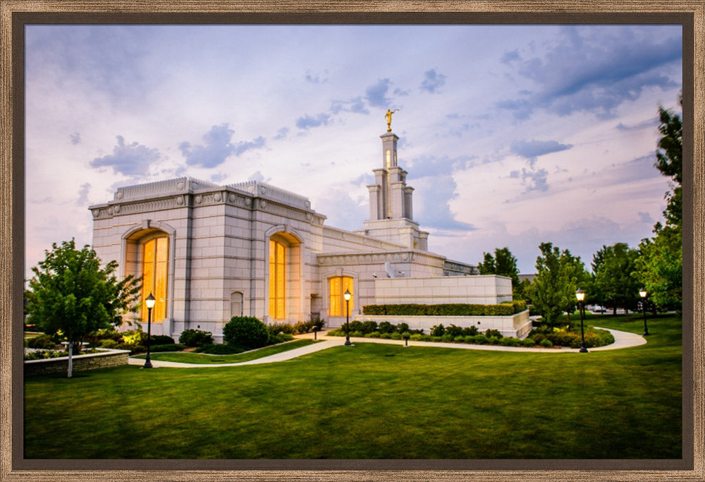 Columbia River Temple - Sunset Behind the Temple