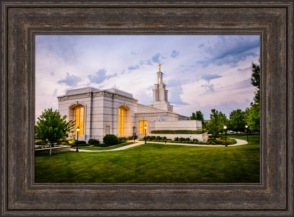 Columbia River Temple - Sunset Behind the Temple