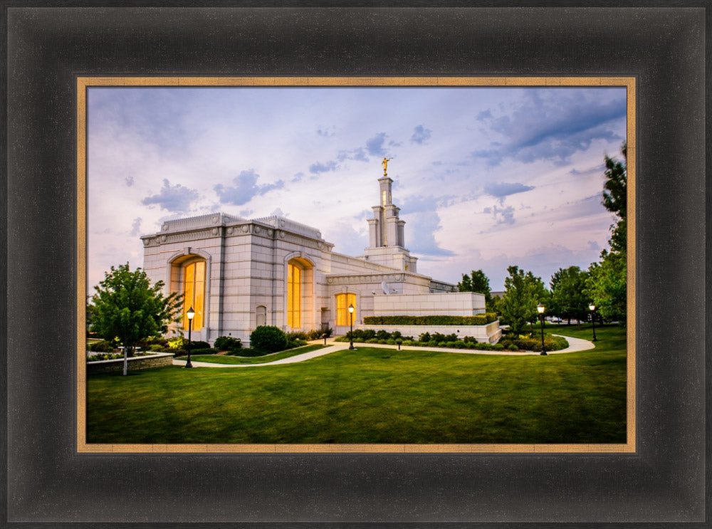 Columbia River Temple - Sunset Behind the Temple