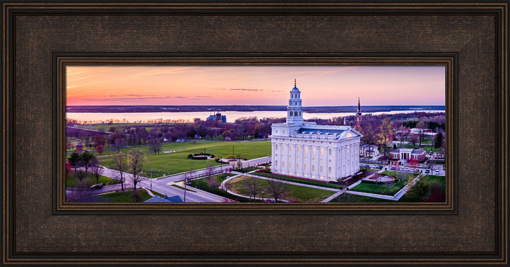 Nauvoo Temple - Mississippi Sunset