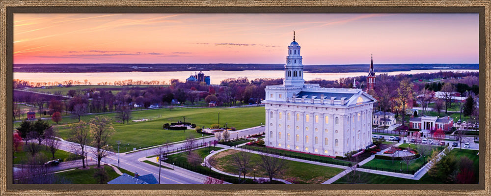 Nauvoo Temple - Mississippi Sunset