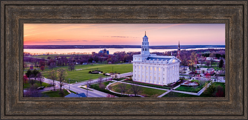 Nauvoo Temple - Mississippi Sunset