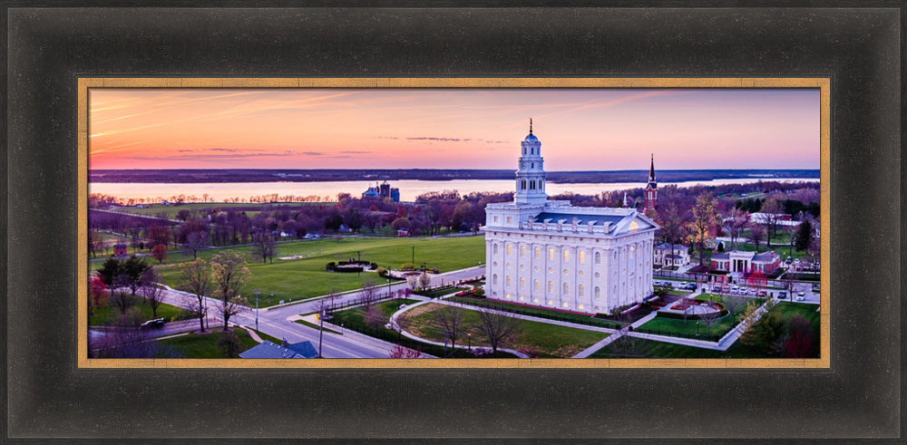 Nauvoo Temple - Mississippi Sunset