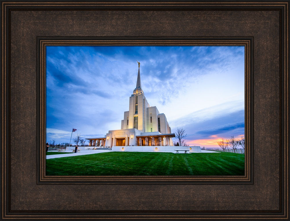 Rexburg Temple - Sunset from the Front