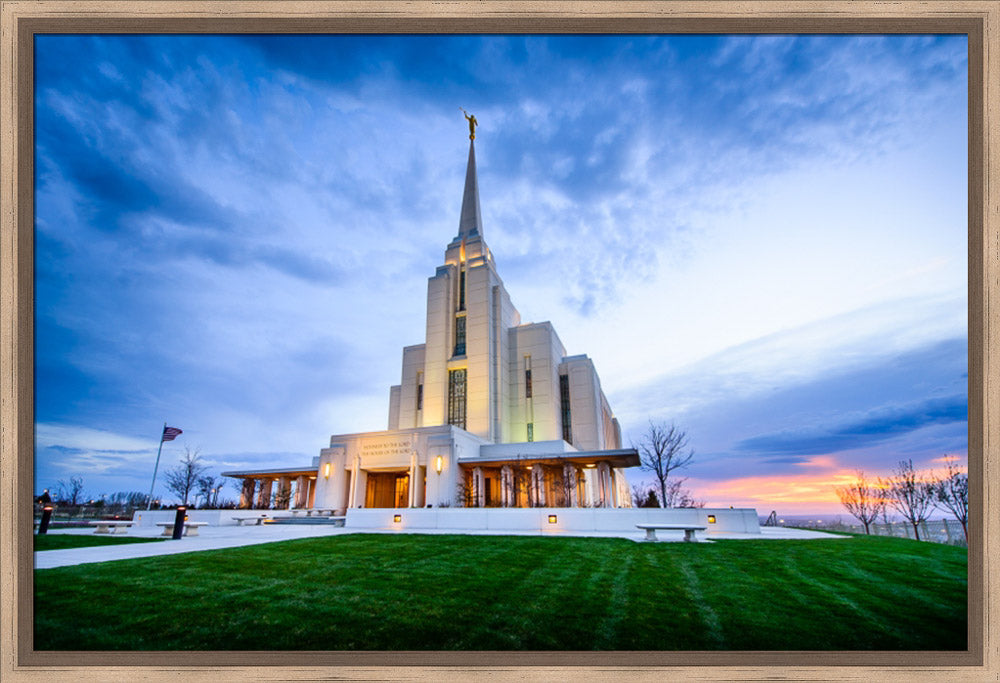 Rexburg Temple - Sunset from the Front