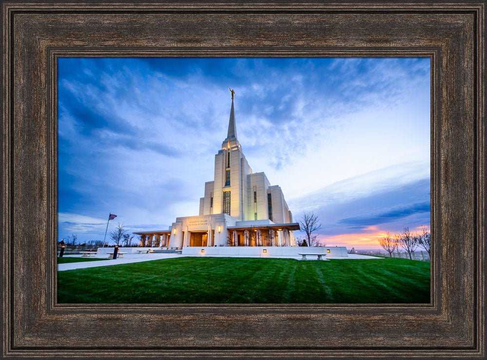 Rexburg Temple - Sunset from the Front