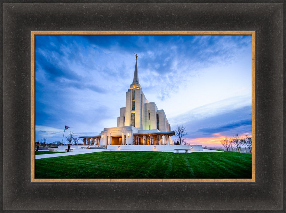 Rexburg Temple - Sunset from the Front